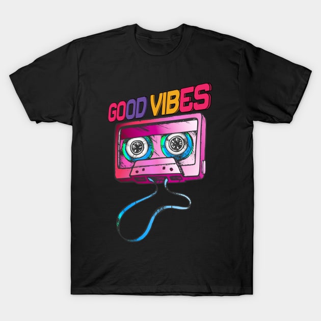 Good Vibes 80s Retro Design T-Shirt by BAB